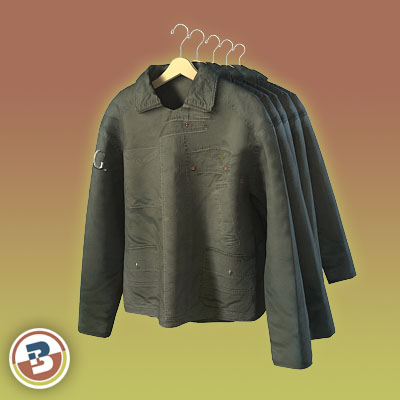 3D Model of Clothing Series - Realistic Hung Jackets - 3D Render 2